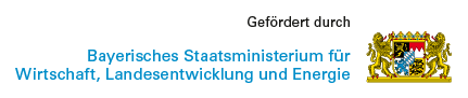 Wort-Bildmarke des StMWi als Förderer, Sponsor, Initiator (Rechtsbündig)