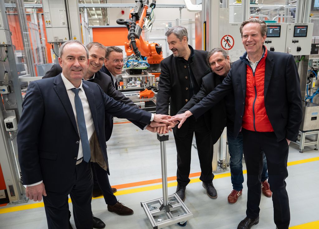 Impressionen der Eröffnung der Batteriefertigung am MAN-Standort in Nürnberg.