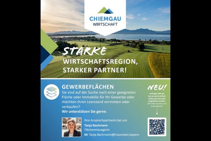 Gewerbeflächenanzeige - Starke Wirtschaftsregion, Starker Partner. © Regionalmanagement Traunstein