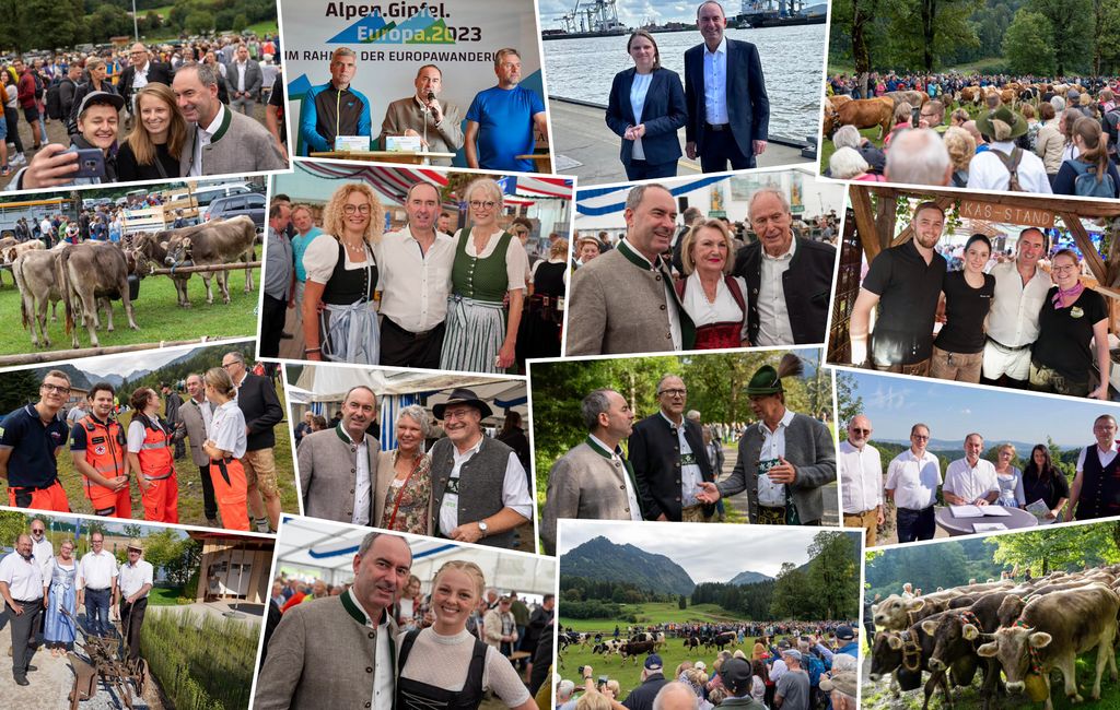 Impressionen der Arbeit von Staatsminister Hubert Aiwanger im August und September 2023.