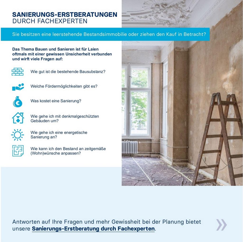 Flyer Sanierungserstberatung. © Regional- und Leerstandsmanagement Hof