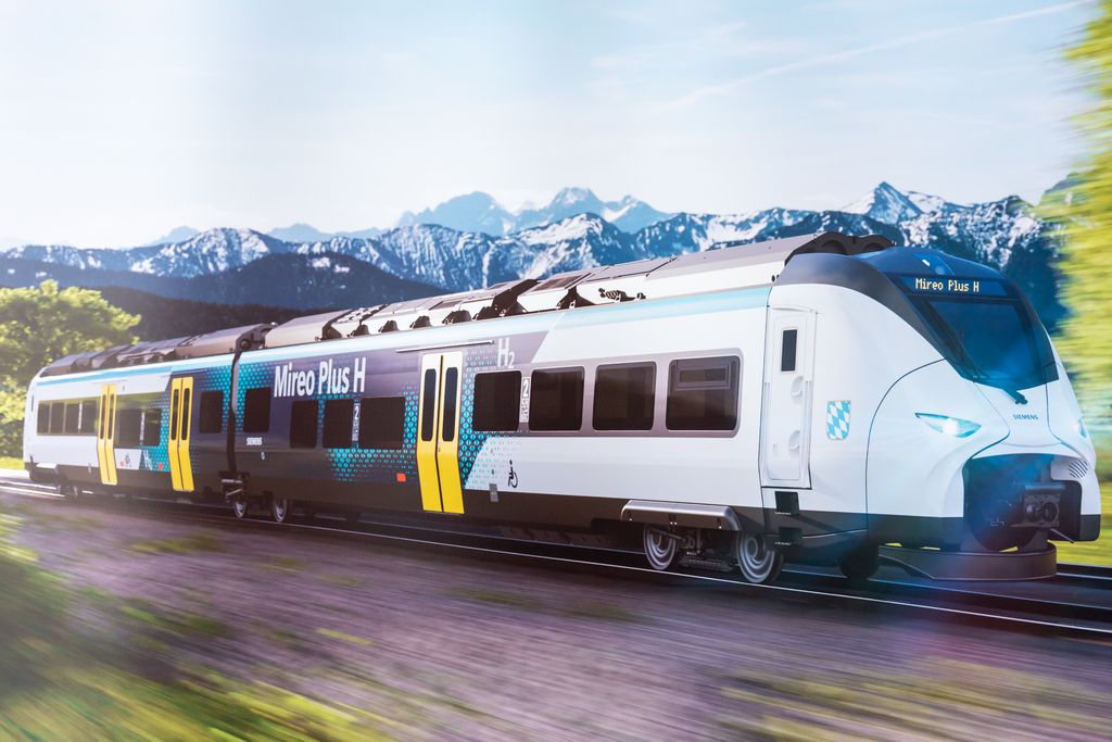 So sieht der Wasserstoffzug von Siemens Mobility aus. Foto: Elke Neureuther/StMWi