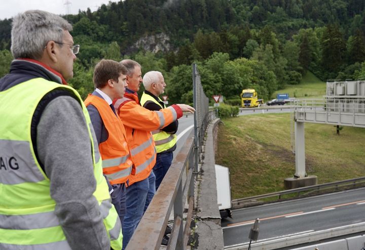 Die Vertrauensleute am Knoten Innsbruck-Süd bei Natters. Foto: StMWi