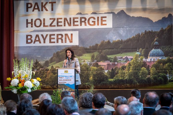 Bayerns Forstministerin Michaela Kaniber betont die große Bedeutung der Holzenergie.