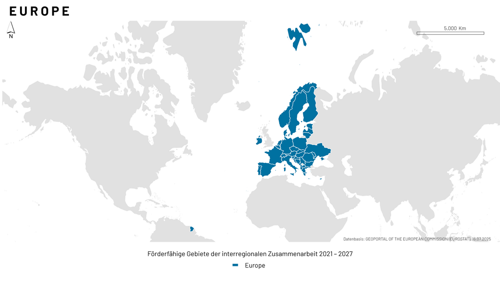 Programmraum Europe Kartenausschnitt