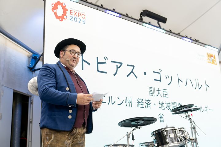 Tobias Gotthardt auf der EXPO 2025 in Osaka (Foto: StMWi/N. Toida)