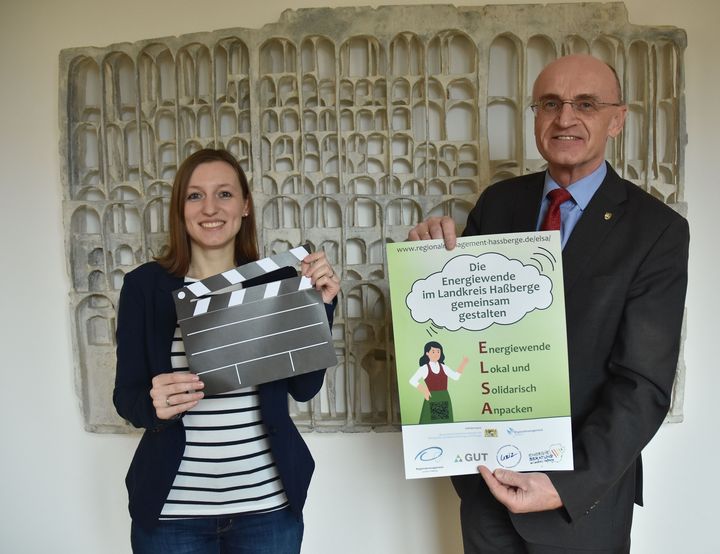 Landrat Wilhelm Schneider, Regionalmanagerin Sonja Gerstenkorn_Erklärfilm Energiewende. © Moni Göhr