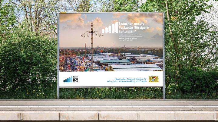 Bayern spricht über 5G - Kampagnenmotiv "Brauchen unsere Festzelte flüssigere Leitungen?"