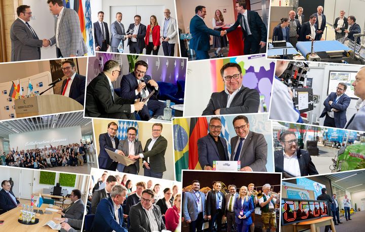 Impressionen der Arbeit von Bayerns Wirtschaftsstaatssekretär Tobias Gotthardt im April, Mai und Juni 2024.