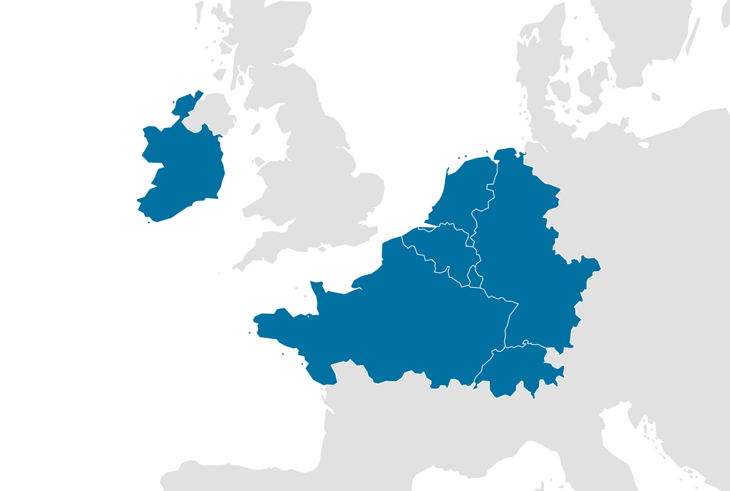 Kartenausschnitt Nordwesteuropa