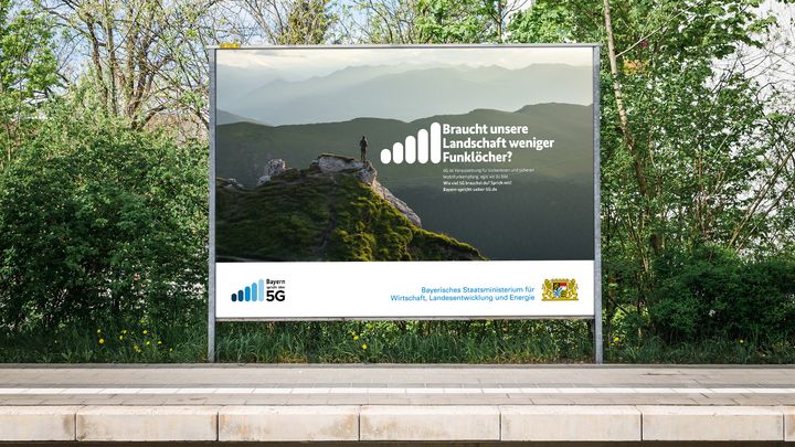 Bayern spricht über 5G - Kampagnenmotiv "Braucht unsere Landschaft weniger Funklöcher?"