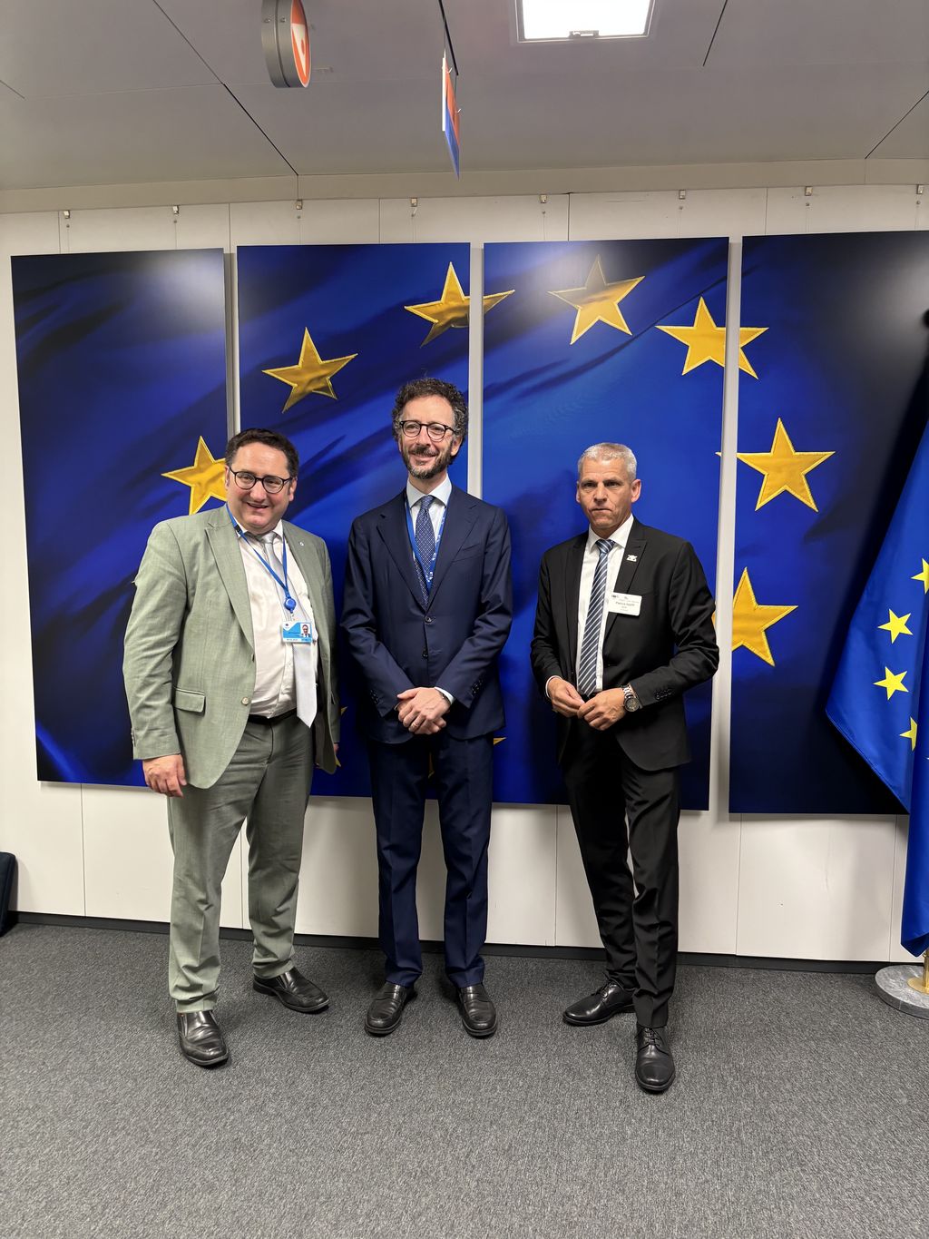 Gotthardt und Rapp mit Vincenzo Matano (Kabinettchef von EU-Kommissar Fitto). Quelle: Wirtschaftsministerium BW