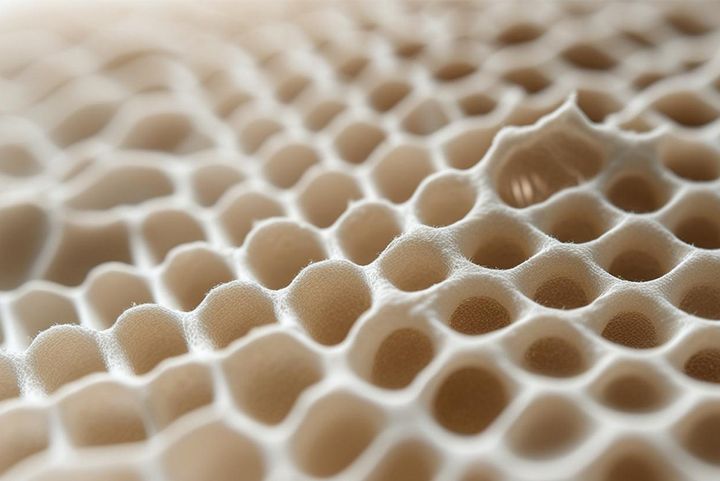 Ein Bild einer Bienenwabe. 