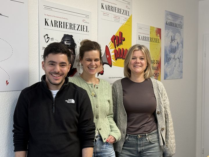 Projektmitarbeiter:innen im Teilprojekt „Fachkräfte“ (v.l.n.r.): Sofian Benniz, Lena Gerlach, Sandra Reisch-Kolb - © Wirtschaftsregion Hochfranken e.V.